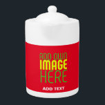 MODERN EDITABLE SIMPLE RED IMAGE TEXT TEMPLATE TEAPOT<br><div class="desc">THIS IS A DESIGN FITTING FOR CUSTOMERS.YOU CAN CHANGE, RESIZE OR ADD LOGO, PHOTO, TEXT AND COLOURS THE WAY YOU WANT.THANK YOU.</div>