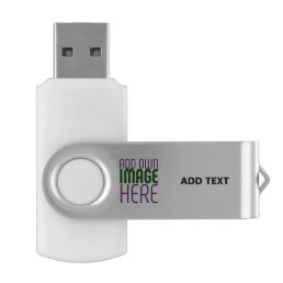 MODERN EDITABLE SIMPLE SILVERY IMAGE TEXT TEMPLATE FLASH DRIVE