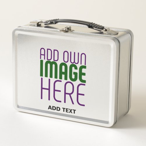 MODERN EDITABLE SIMPLE STEEL IMAGE TEXT TEMPLATE METAL LUNCH BOX