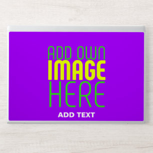 MODERN EDITABLE SIMPLE VIOLET IMAGE TEXT TEMPLATE HP LAPTOP SKIN