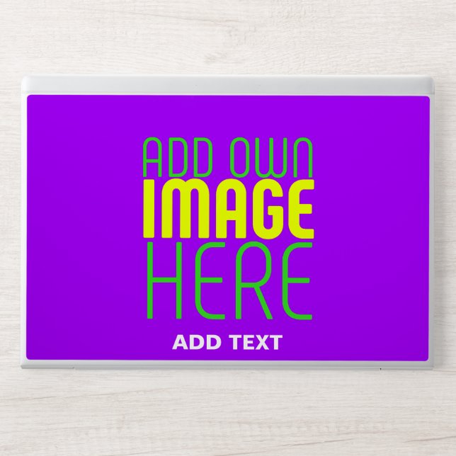 MODERN EDITABLE SIMPLE VIOLET IMAGE TEXT TEMPLATE HP LAPTOP SKIN (Front)