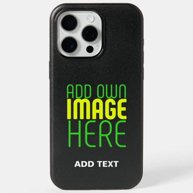 MODERN EDITABLE SIMPLE WHITE BLACK TEXT TEMPLATE OTTERBOX iPhone CASE (Back)