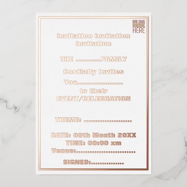 MODERN EDITABLE SIMPLE WHITE IMAGE TEXT TEMPLATE (Front)