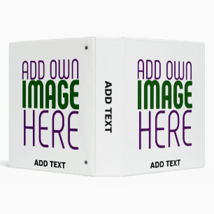 MODERN EDITABLE SIMPLE WHITE IMAGE TEXT TEMPLATE 3 RING BINDER