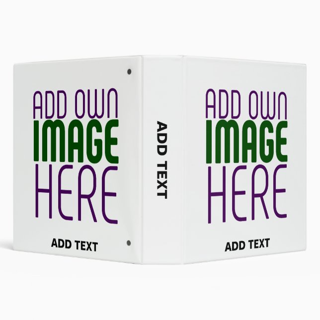 MODERN EDITABLE SIMPLE WHITE IMAGE TEXT TEMPLATE 3 RING BINDER (Background)
