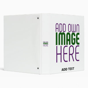 MODERN EDITABLE SIMPLE WHITE IMAGE TEXT TEMPLATE 3 RING BINDER