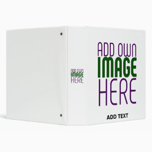 MODERN EDITABLE SIMPLE WHITE IMAGE TEXT TEMPLATE 3 RING BINDER