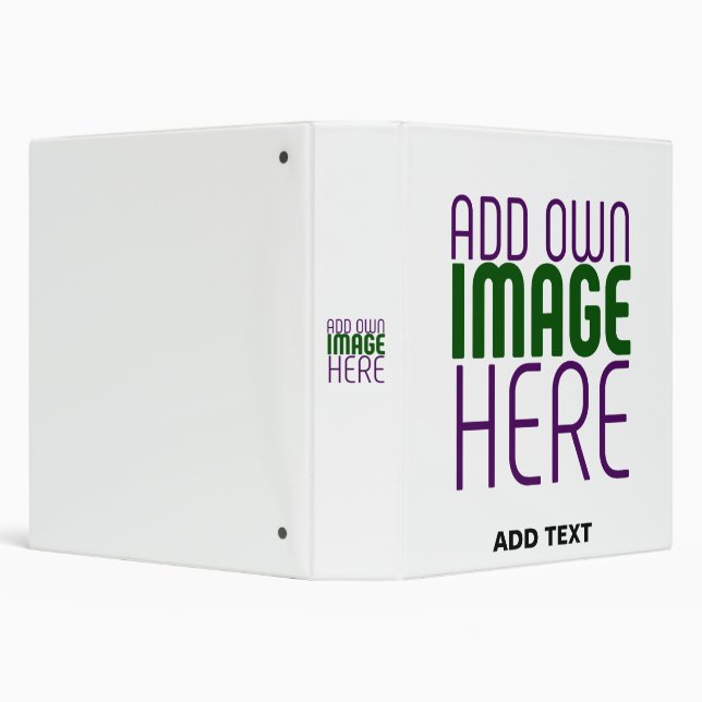MODERN EDITABLE SIMPLE WHITE IMAGE TEXT TEMPLATE 3 RING BINDER (Background)