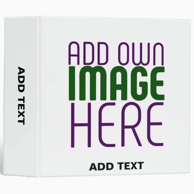 MODERN EDITABLE SIMPLE WHITE IMAGE TEXT TEMPLATE 3 RING BINDER (Front/Spine)