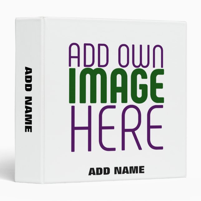 MODERN EDITABLE SIMPLE WHITE IMAGE TEXT TEMPLATE 3 RING BINDER (Front/Spine)
