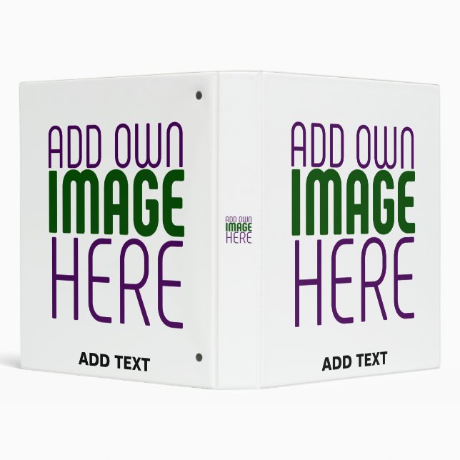 MODERN EDITABLE SIMPLE WHITE IMAGE TEXT TEMPLATE 3 RING BINDER (Background)