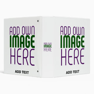 MODERN EDITABLE SIMPLE WHITE IMAGE TEXT TEMPLATE 3 RING BINDER