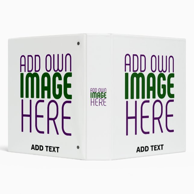 MODERN EDITABLE SIMPLE WHITE IMAGE TEXT TEMPLATE 3 RING BINDER (Background)