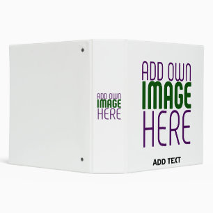 MODERN EDITABLE SIMPLE WHITE IMAGE TEXT TEMPLATE 3 RING BINDER