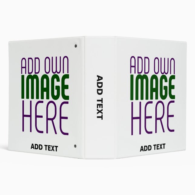 MODERN EDITABLE SIMPLE WHITE IMAGE TEXT TEMPLATE 3 RING BINDER (Background)