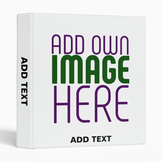  MODERN EDITABLE SIMPLE WHITE IMAGE TEXT TEMPLATE 3 RING BINDER (Front/Spine)