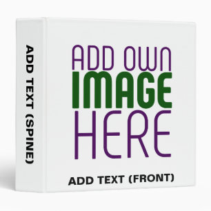 MODERN EDITABLE SIMPLE WHITE IMAGE TEXT TEMPLATE 3 RING BINDER