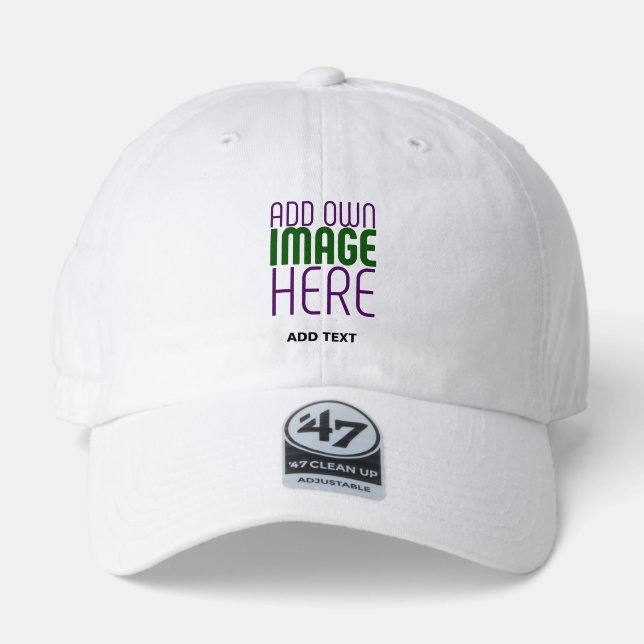 MODERN EDITABLE SIMPLE WHITE IMAGE TEXT TEMPLATE 47 BRAND HAT (Front)
