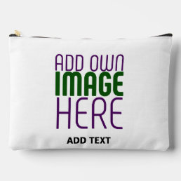 MODERN EDITABLE SIMPLE WHITE IMAGE TEXT TEMPLATE ACCESSORY POUCH