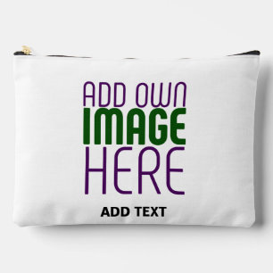 MODERN EDITABLE SIMPLE WHITE IMAGE TEXT TEMPLATE ACCESSORY POUCH