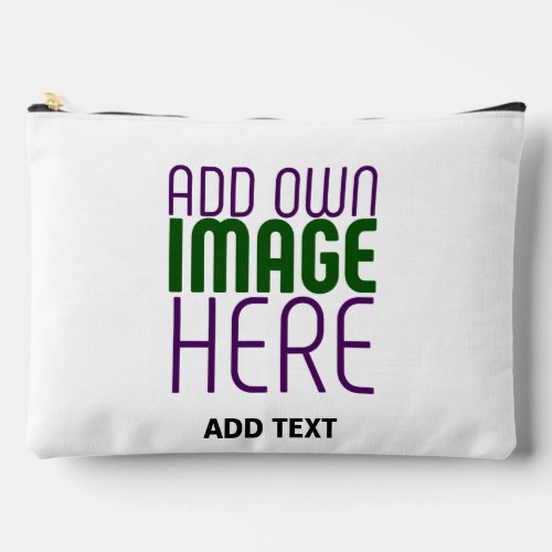 MODERN EDITABLE SIMPLE WHITE IMAGE TEXT TEMPLATE ACCESSORY POUCH