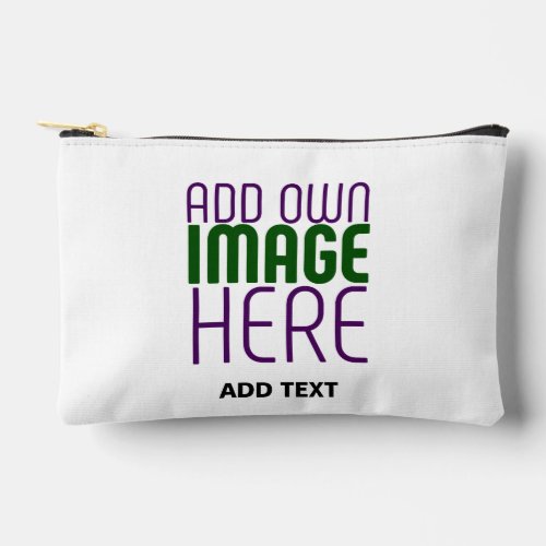 MODERN EDITABLE SIMPLE WHITE IMAGE TEXT TEMPLATE ACCESSORY POUCH