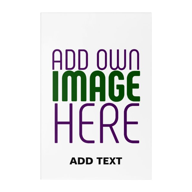 MODERN EDITABLE SIMPLE WHITE IMAGE TEXT TEMPLATE ACRYLIC PRINT (Front)