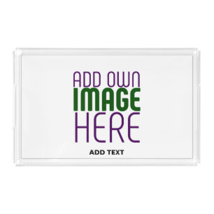 MODERN EDITABLE SIMPLE WHITE IMAGE TEXT TEMPLATE ACRYLIC TRAY
