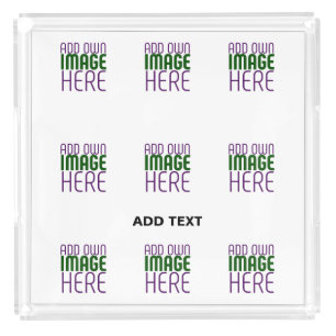 MODERN EDITABLE SIMPLE WHITE IMAGE TEXT TEMPLATE ACRYLIC TRAY