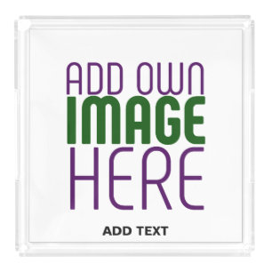 MODERN EDITABLE SIMPLE WHITE IMAGE TEXT TEMPLATE ACRYLIC TRAY
