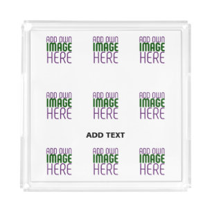 MODERN EDITABLE SIMPLE WHITE IMAGE TEXT TEMPLATE ACRYLIC TRAY