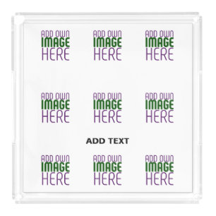 MODERN EDITABLE SIMPLE WHITE IMAGE TEXT TEMPLATE ACRYLIC TRAY