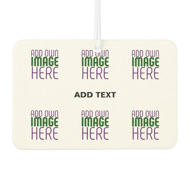 MODERN EDITABLE SIMPLE WHITE IMAGE TEXT TEMPLATE AIR FRESHENER (Front)