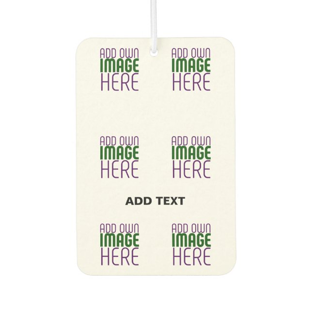 MODERN EDITABLE SIMPLE WHITE IMAGE TEXT TEMPLATE AIR FRESHENER (Front)