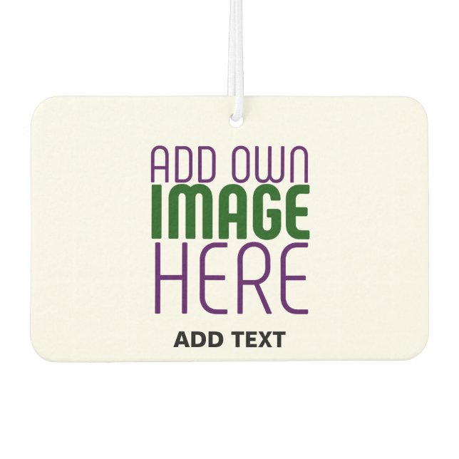 MODERN EDITABLE SIMPLE WHITE IMAGE TEXT TEMPLATE AIR FRESHENER (Front)