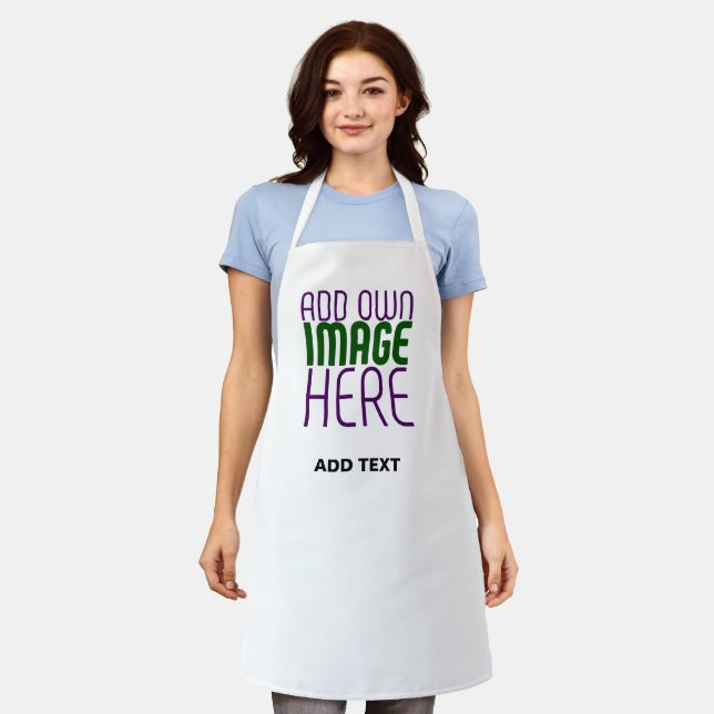MODERN EDITABLE SIMPLE WHITE IMAGE TEXT TEMPLATE APRON (Worn)