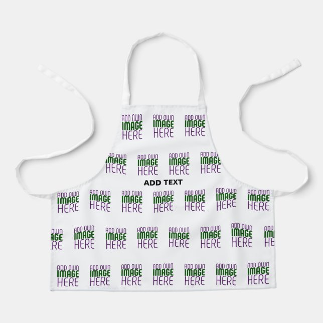 MODERN EDITABLE SIMPLE WHITE IMAGE TEXT TEMPLATE APRON (Front)