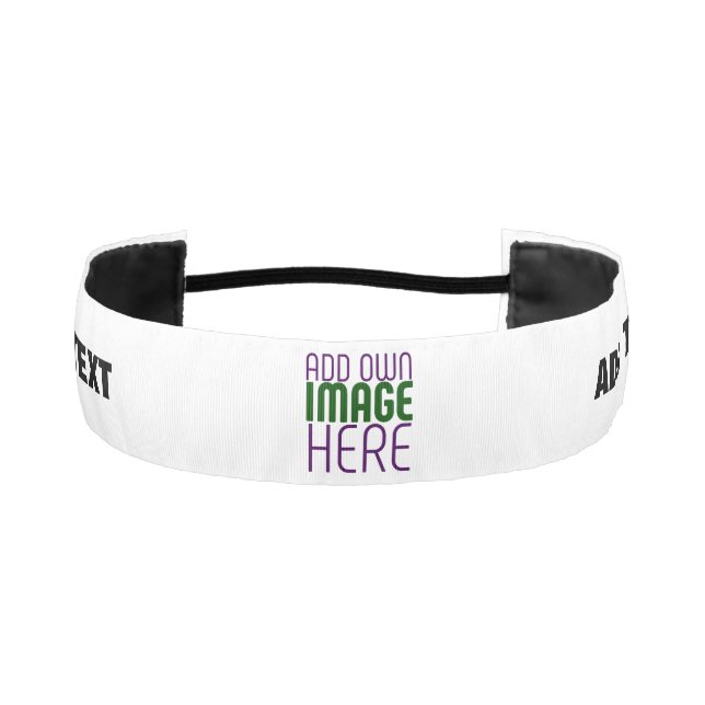 MODERN EDITABLE SIMPLE WHITE IMAGE TEXT TEMPLATE ATHLETIC HEADBAND (Front)