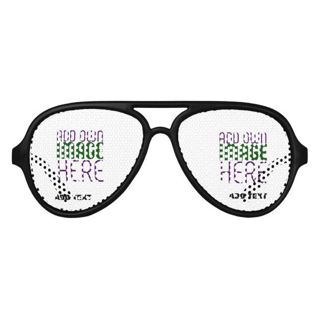 MODERN EDITABLE SIMPLE WHITE IMAGE TEXT TEMPLATE AVIATOR SUNGLASSES (Front)