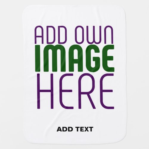 MODERN EDITABLE SIMPLE WHITE IMAGE TEXT TEMPLATE BABY BLANKET