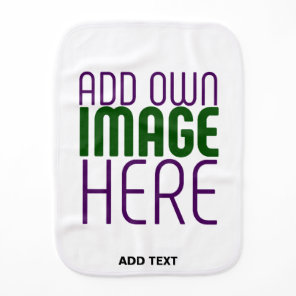 MODERN EDITABLE SIMPLE WHITE IMAGE TEXT TEMPLATE BABY BURP CLOTH