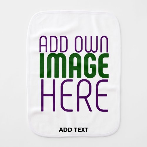 MODERN EDITABLE SIMPLE WHITE IMAGE TEXT TEMPLATE BABY BURP CLOTH