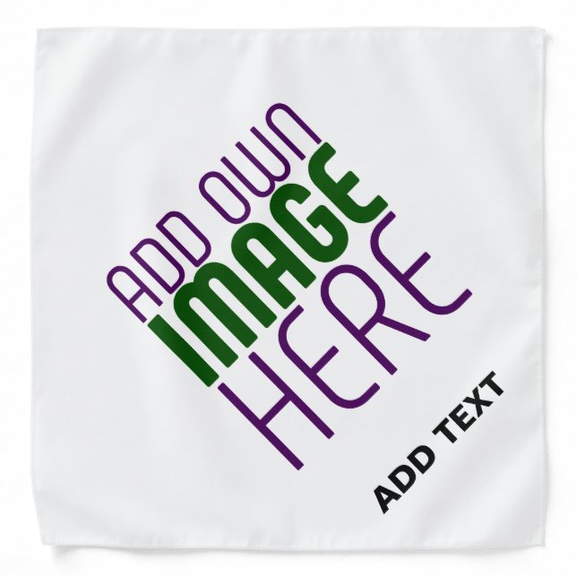 MODERN EDITABLE SIMPLE WHITE IMAGE TEXT TEMPLATE BANDANA (Front)