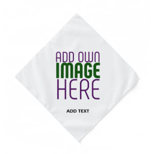 MODERN EDITABLE SIMPLE WHITE IMAGE TEXT TEMPLATE BANDANA