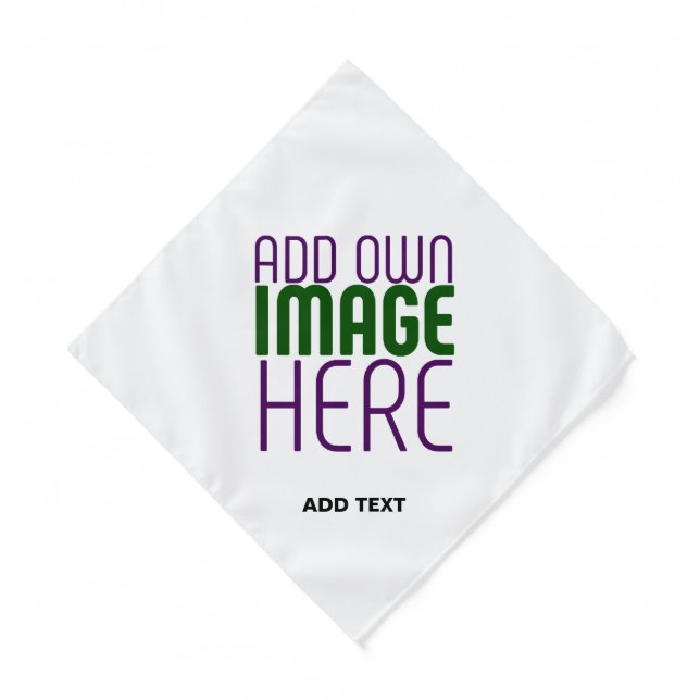 MODERN EDITABLE SIMPLE WHITE IMAGE TEXT TEMPLATE BANDANA (Front)