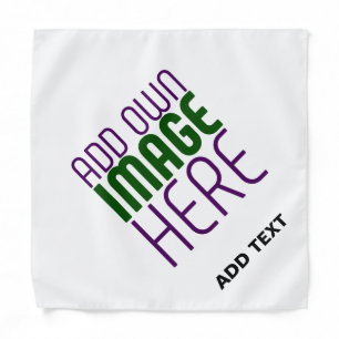 MODERN EDITABLE SIMPLE WHITE IMAGE TEXT TEMPLATE BANDANA