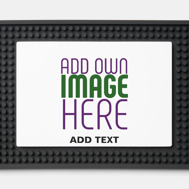 MODERN EDITABLE SIMPLE WHITE IMAGE TEXT TEMPLATE BAR MAT  (Front (Close Up))