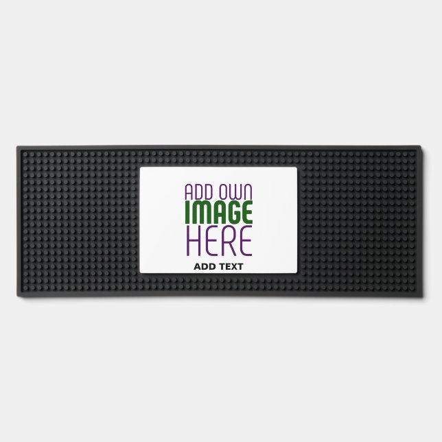MODERN EDITABLE SIMPLE WHITE IMAGE TEXT TEMPLATE BAR MAT  (Front)