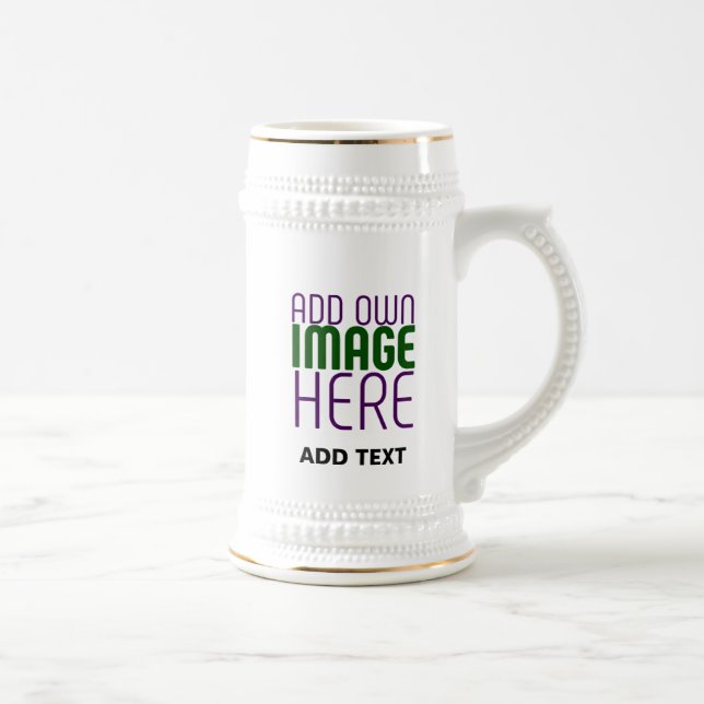 MODERN EDITABLE SIMPLE WHITE IMAGE TEXT TEMPLATE BEER STEIN (Right)