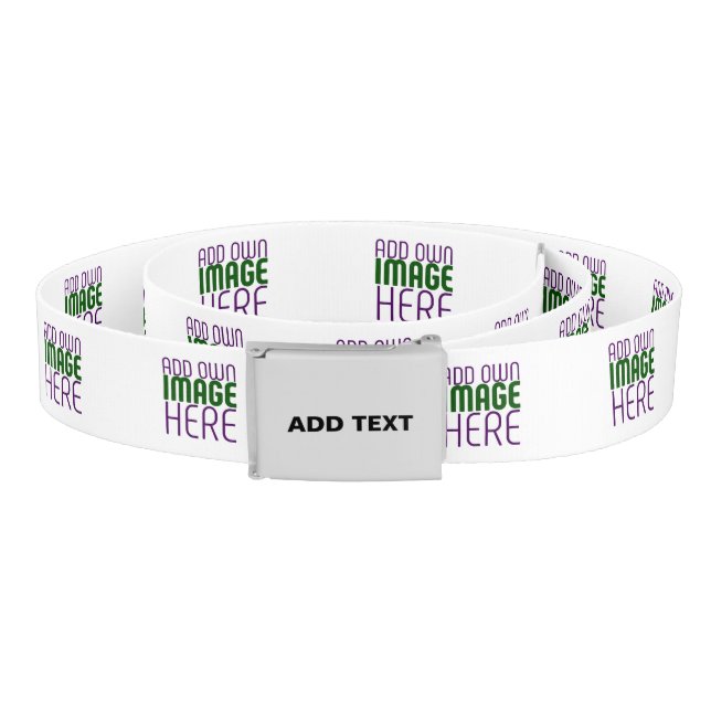 MODERN EDITABLE SIMPLE WHITE IMAGE TEXT TEMPLATE BELT (Coil)